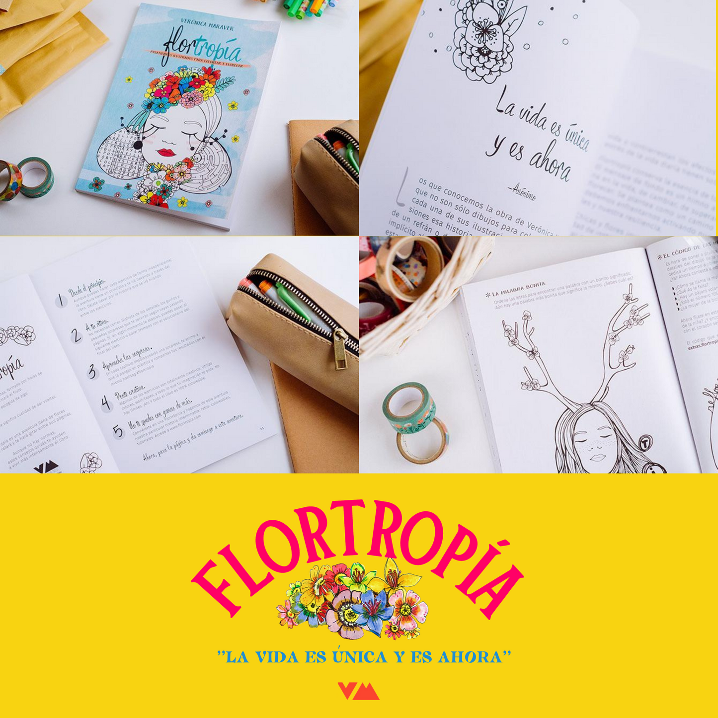 Libro Flortropía + 12 lápices de colores