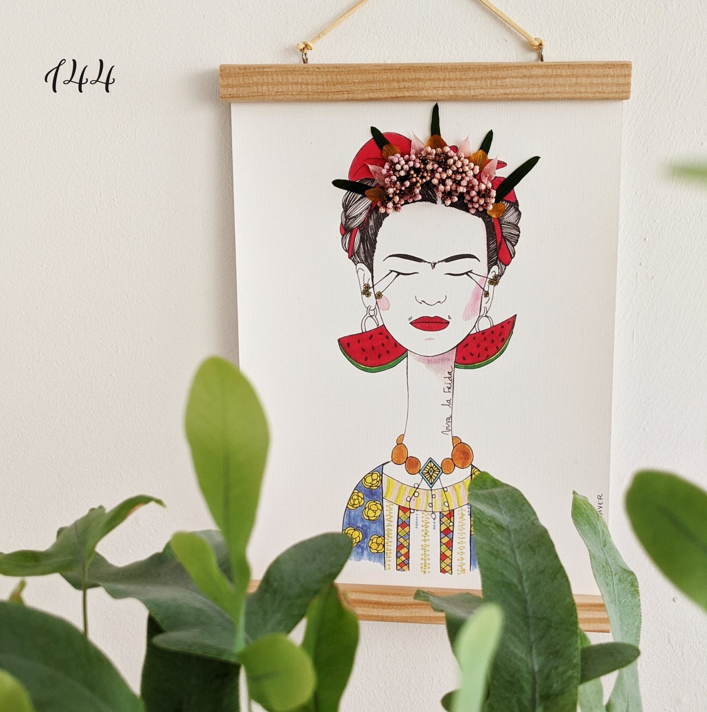 Retrato de Frida con Flores - Verónica Maraver