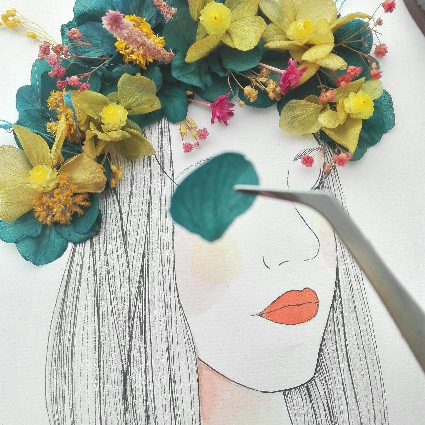 Obra original personalizada con flores - Verónica Maraver