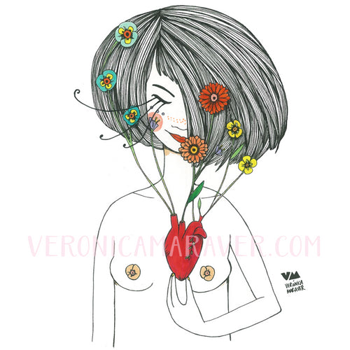 Lámina Corazón rojo - Verónica Maraver